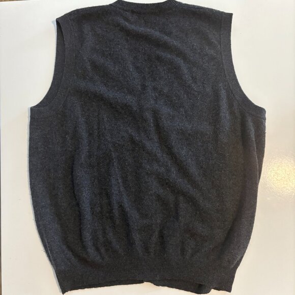 Ngai Yuen 100% Cashmere Button Front Sweater Vest Charcoal Grey Size XXL - Picture 6 of 8
